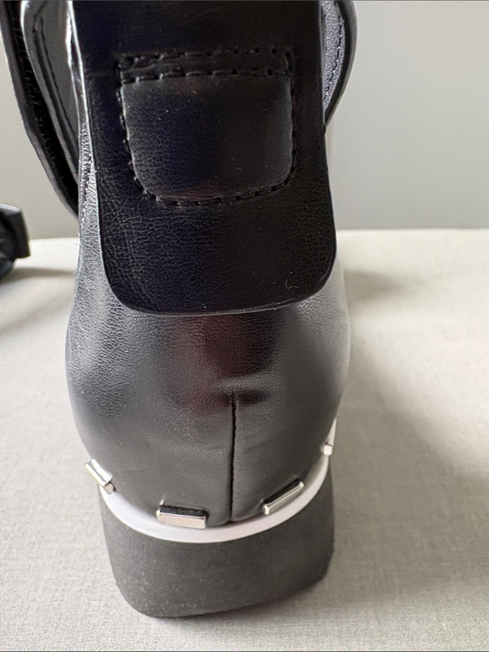 Franco Sarto Black Chunky Platform Ankle-Strap Sandals - Picture 3 of 4